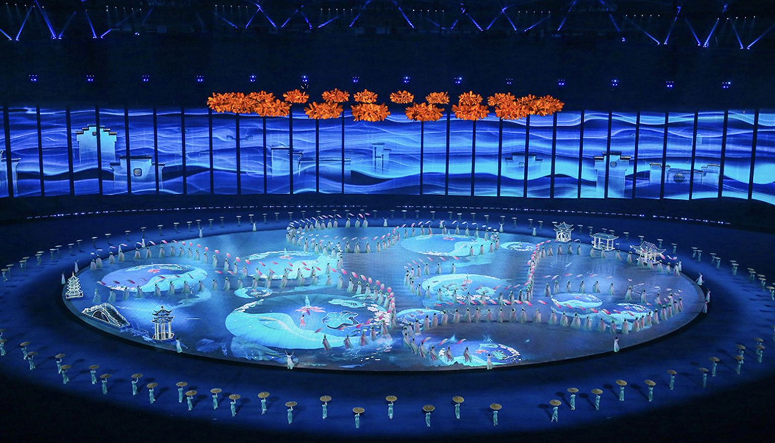 Luminatii floor screen screen shines in the closing ceremony of the Asian Para Games, interpretation of shocking visual effects with technology